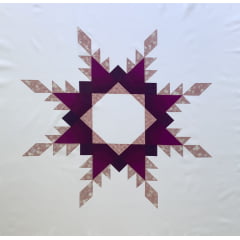 Painel para Quiltar - Feathers Star Rose - 70 x 70 cm 